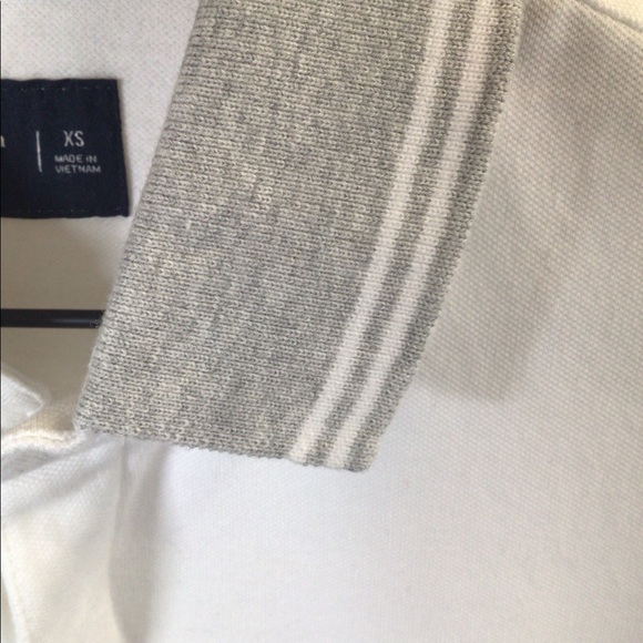 Abercrombie & Fitch Tipped Polo White Gray XS - Picture 4 of 6
